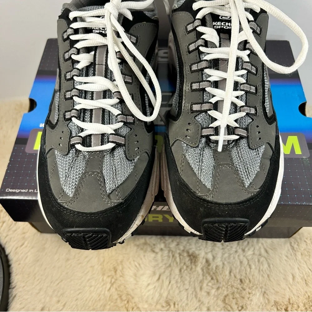 Skechers‎ Black and Gray Athletic Shoes with Memory Foam Comfort Men’s 11
